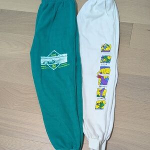 Kids Green and White Graphic Joggers